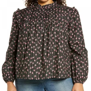 NWT Wayf Womens Plus Size Linford Floral Pintuck Top. 70603WP Plus 2X