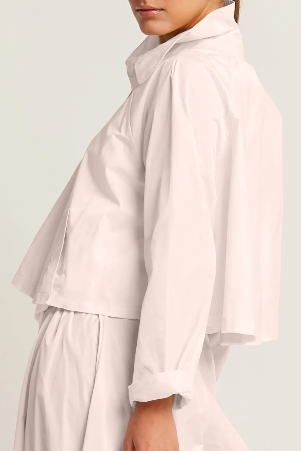 Nylon Cropped Swing Jacket
