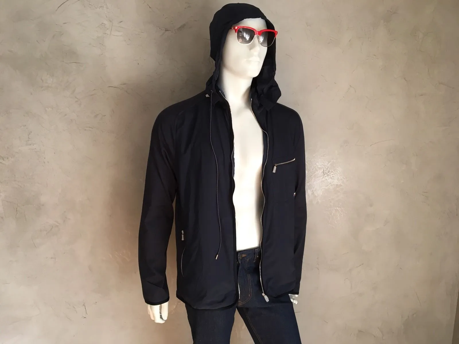 Nylon Front Zip Up Jacket
