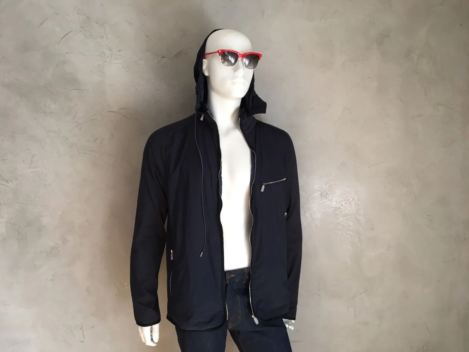 Nylon Front Zip Up Jacket