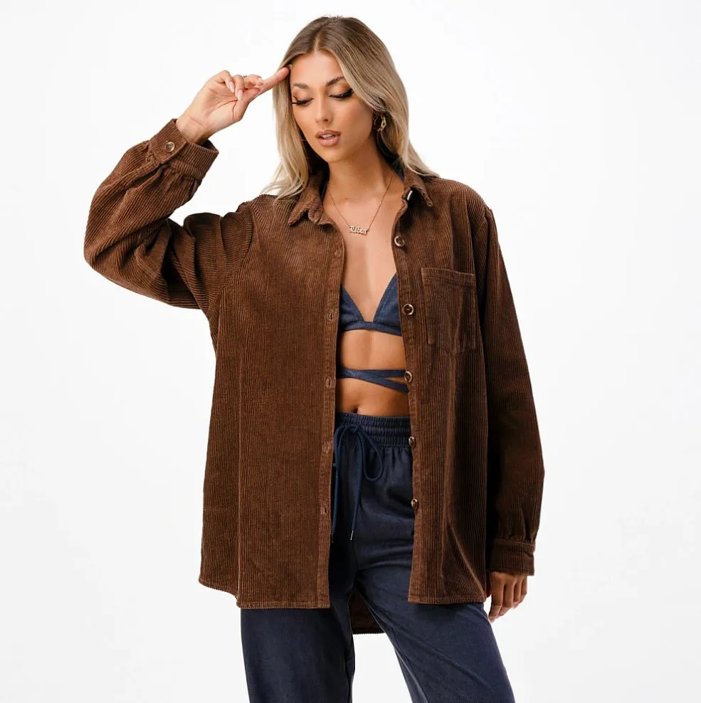 Oversized Corduroy Shirt Jacket