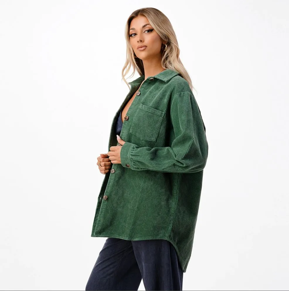 Oversized Corduroy Shirt Jacket