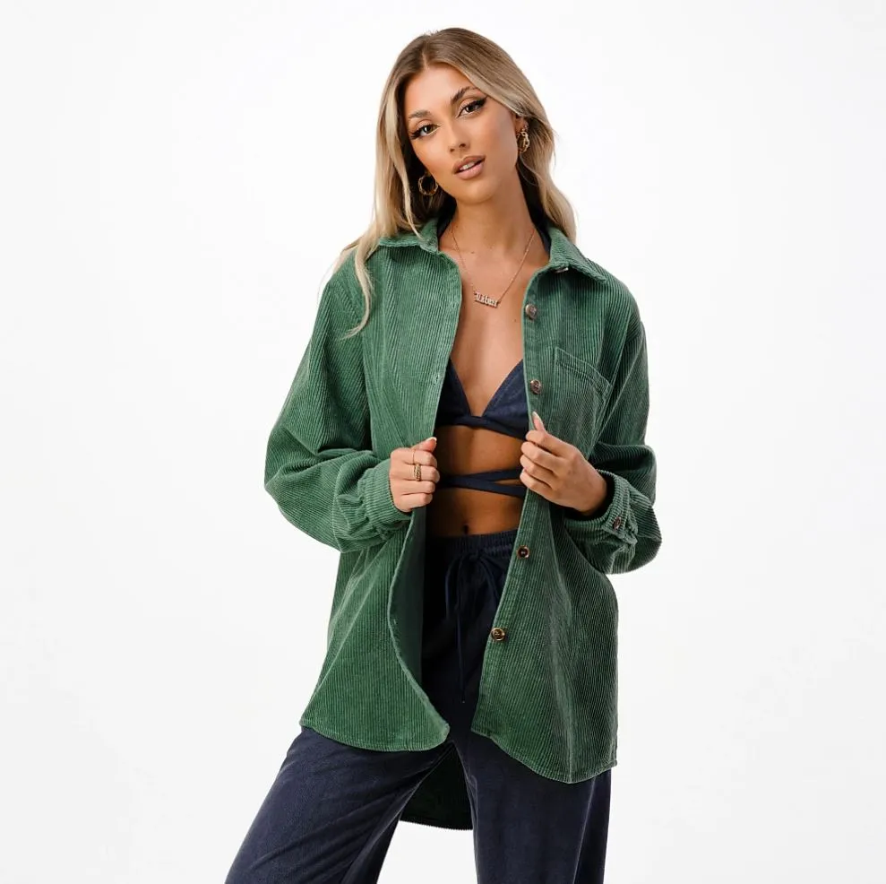 Oversized Corduroy Shirt Jacket
