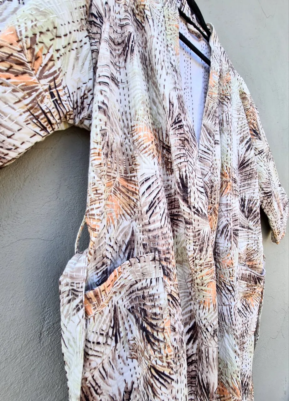 Palm Leaf Cotton Kimono