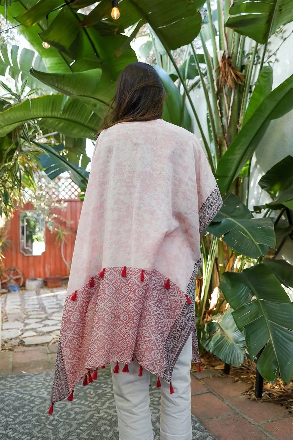Persian Style Two Tone Tassel Kimono - 4 colors