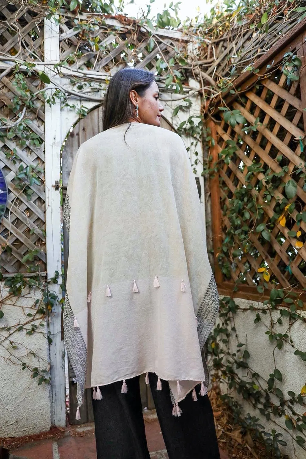 Persian Style Two Tone Tassel Kimono - 4 colors