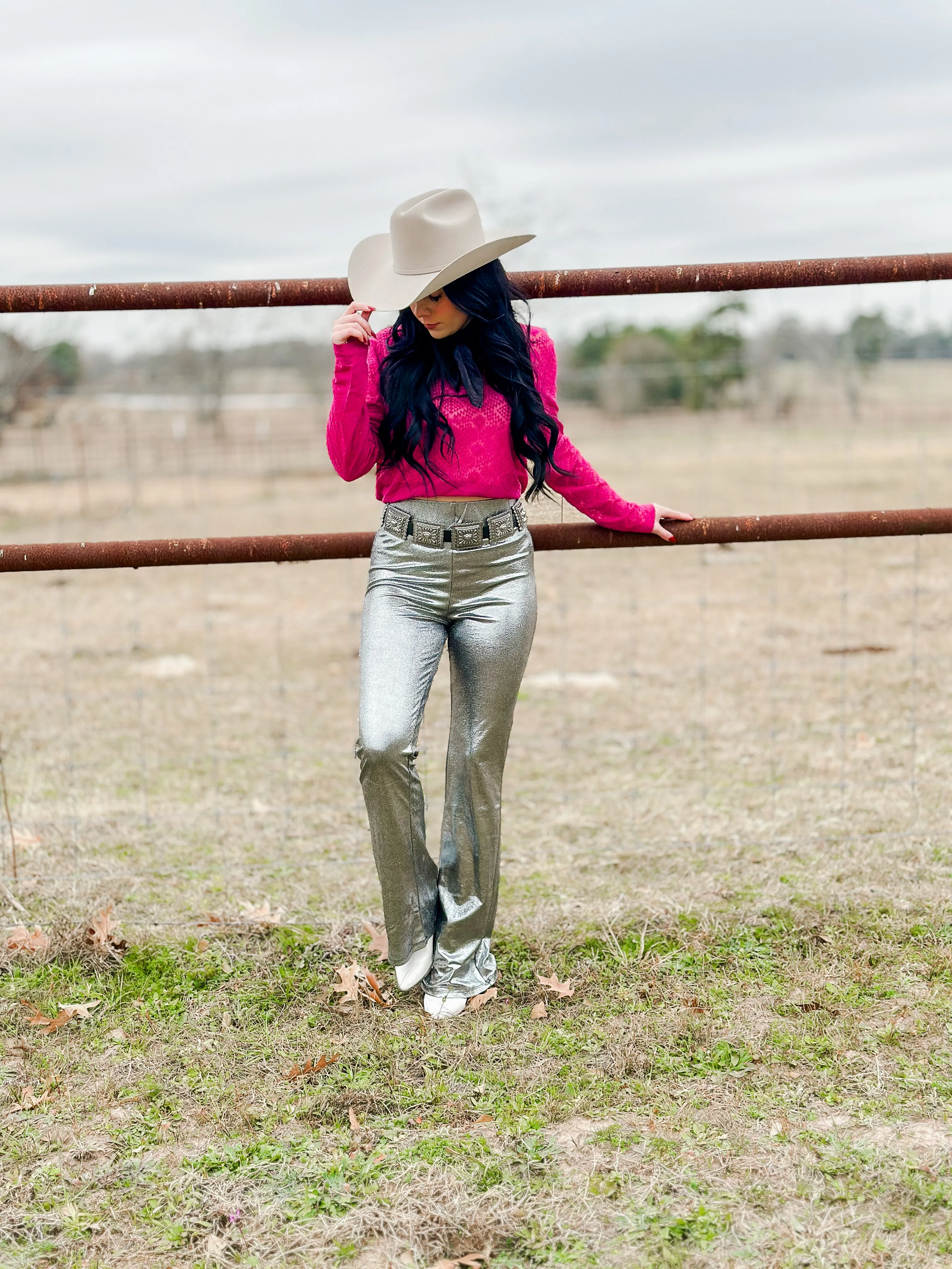 Phoenix Pink Sheer Patterned Top