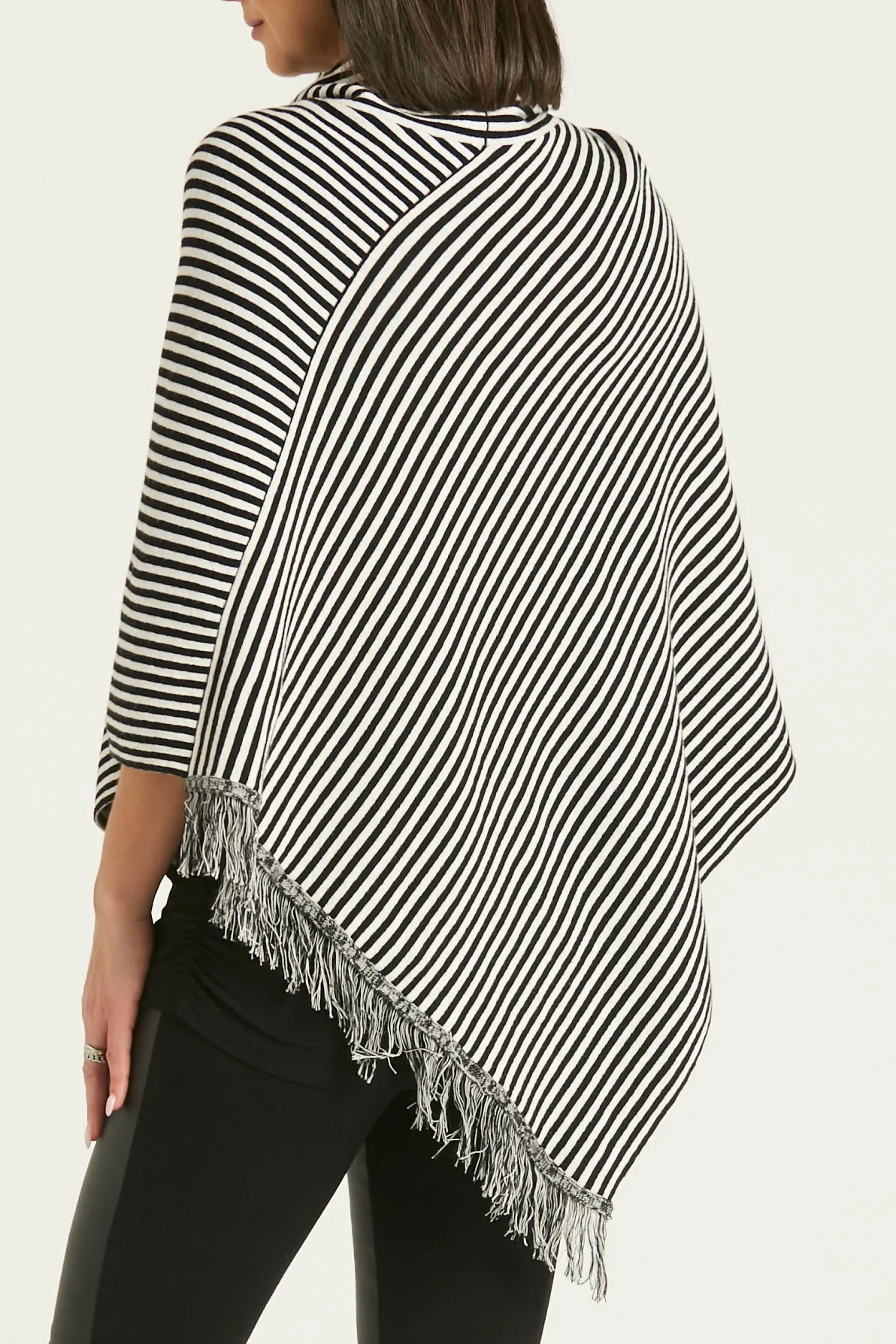 Pima Cotton Striped Poncho