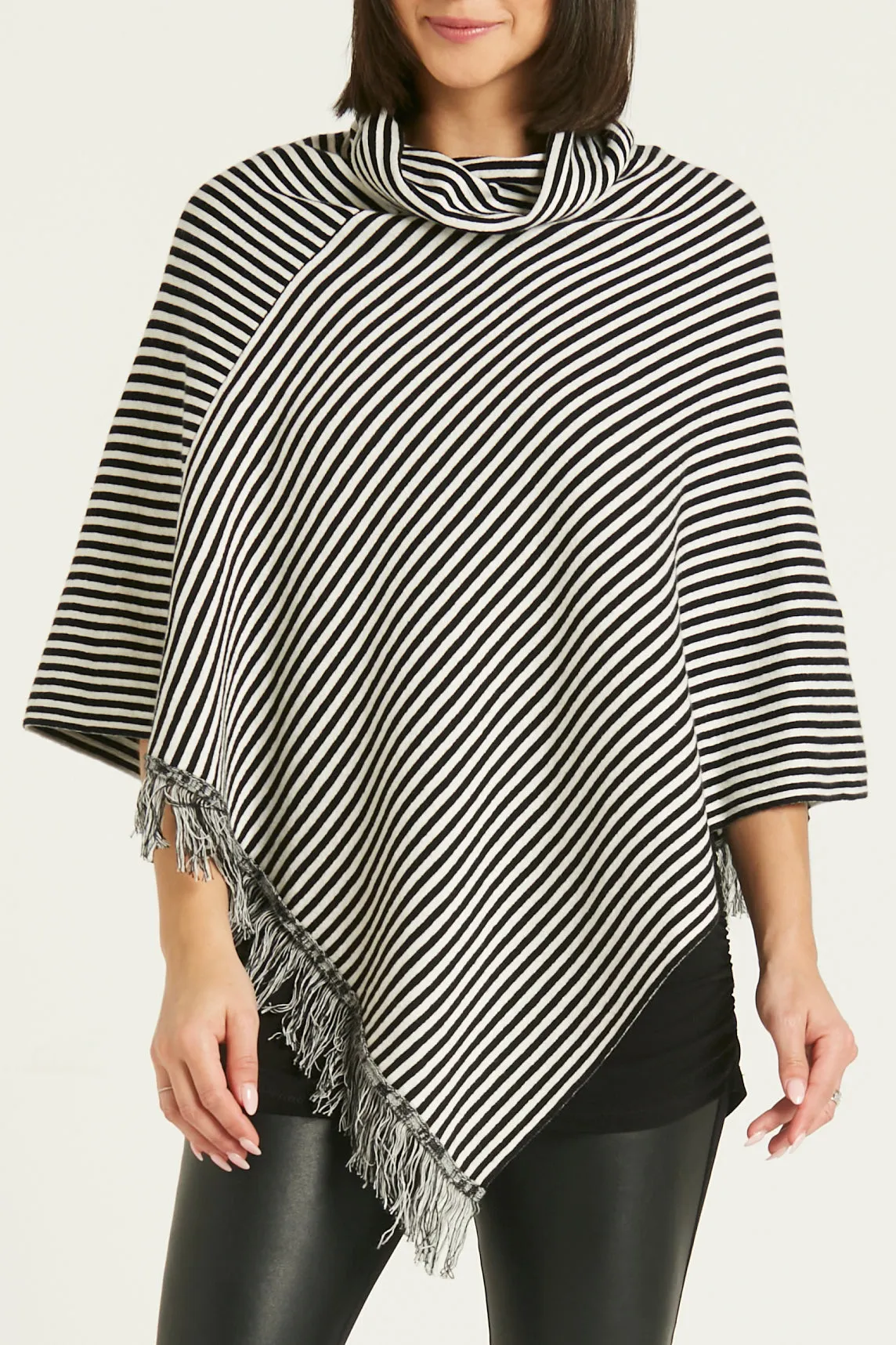 Pima Cotton Striped Poncho