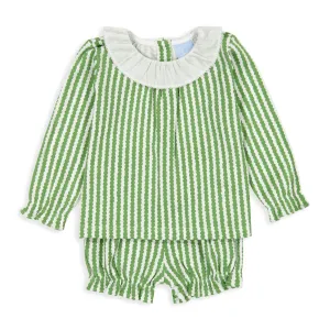 Pima Polly Bloomer Set -- Green Dorothy Dot