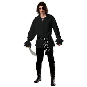 Pirate Cotton Shirt Black Size Std