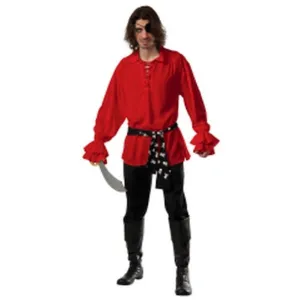 Pirate Cotton Shirt Red Size Std