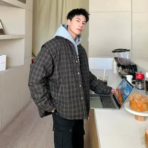 Plaid Lapel Down Jacket