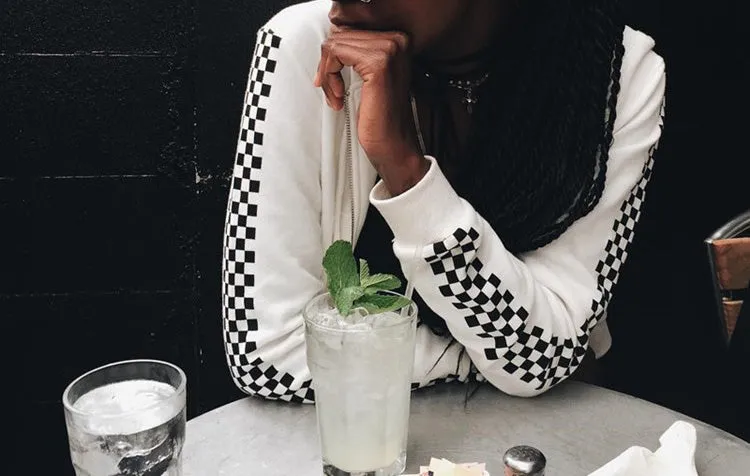 Plaid Printed Hooded Short Long Sleeve Cardigan Coat