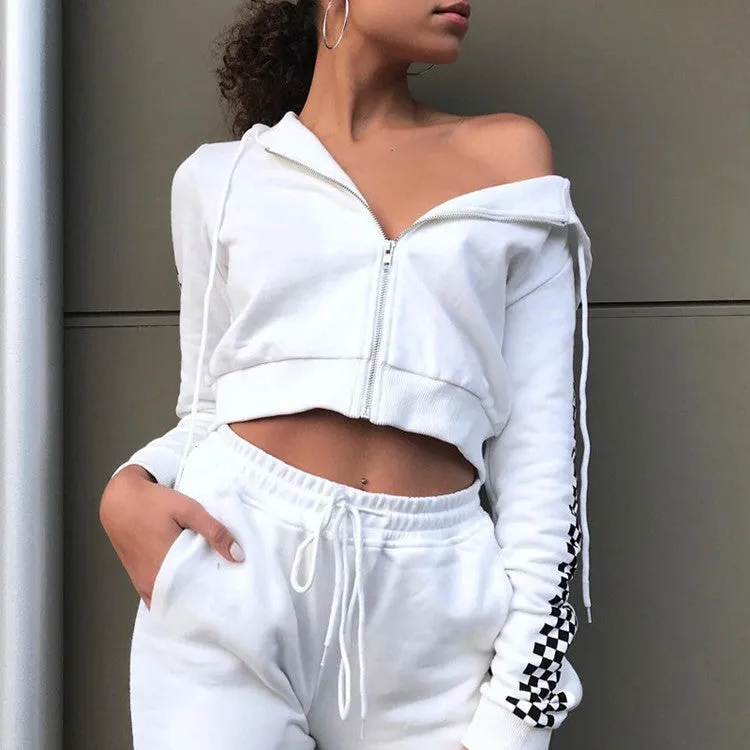 Plaid Printed Hooded Short Long Sleeve Cardigan Coat