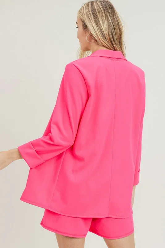 Plus size Hot pink Blazer (ship out Feb 1st)