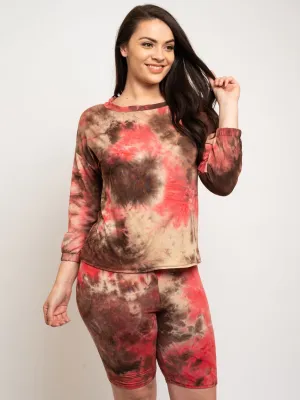 PLUS SIZE TIE DYE LONG SLEEVE TOP
