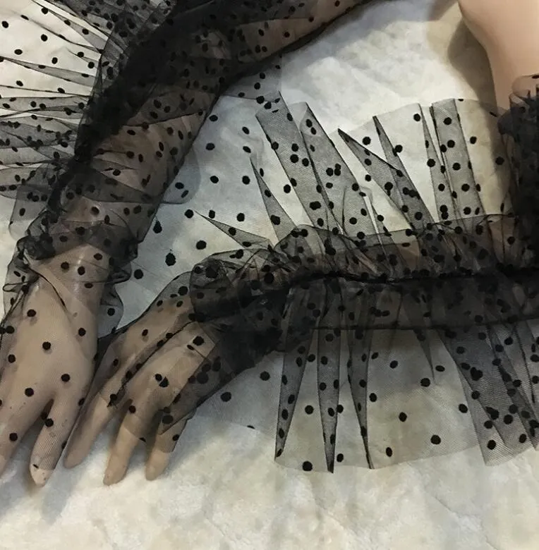 Polka Sleeve Gloves (Black)