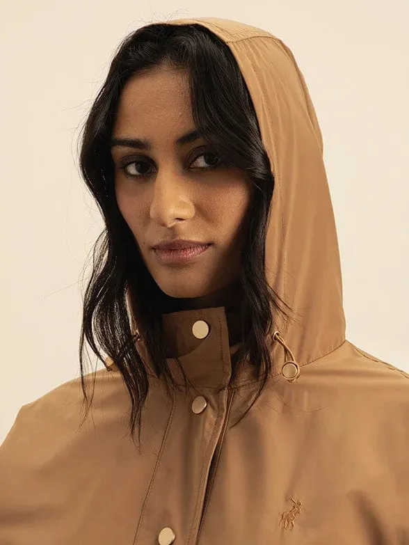 Polo Ladies Long Sleeve Parka Jacket Camel