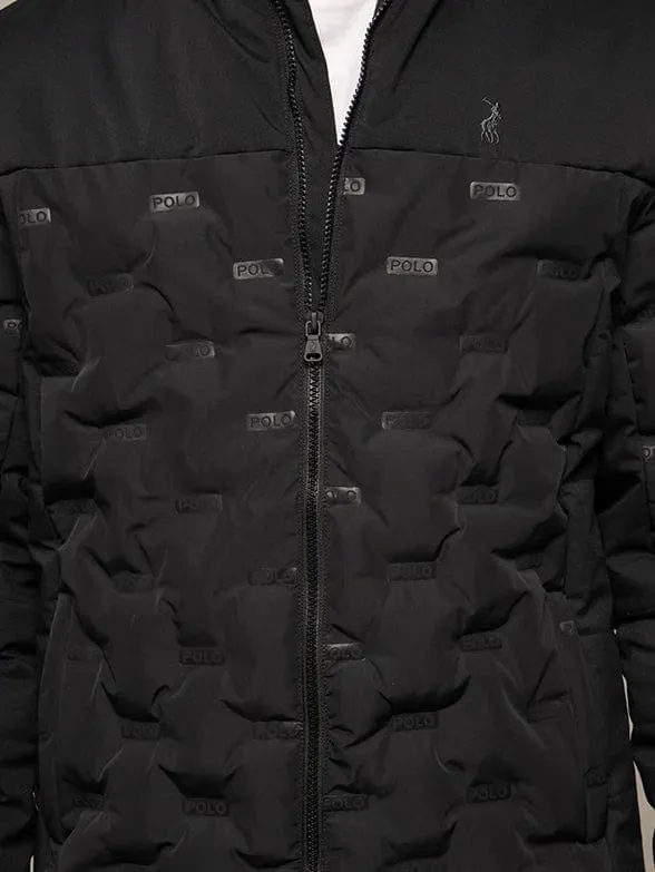 Polo Mens Long Sleeve Embossed Puffer Jacket