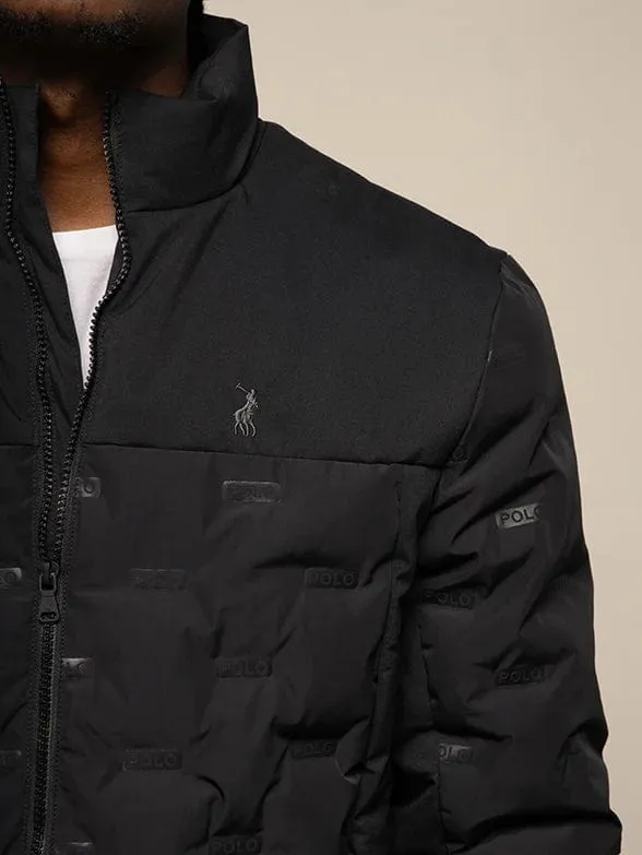 Polo Mens Long Sleeve Embossed Puffer Jacket