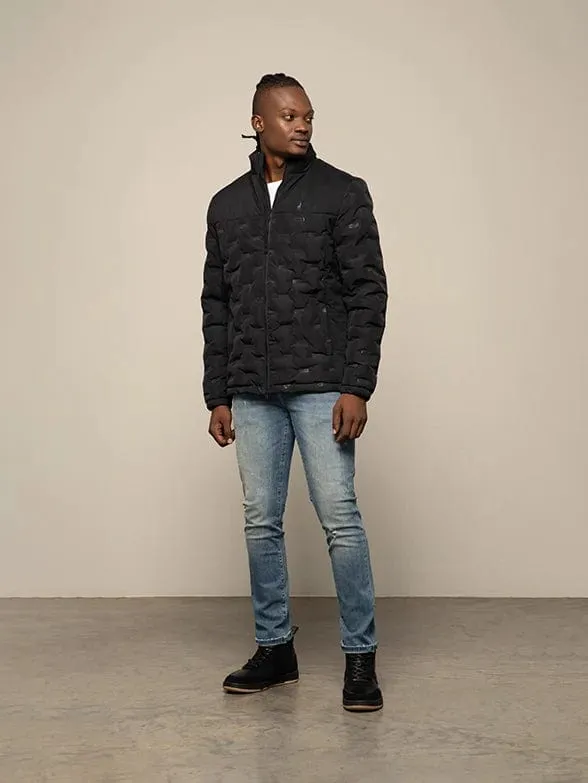 Polo Mens Long Sleeve Embossed Puffer Jacket