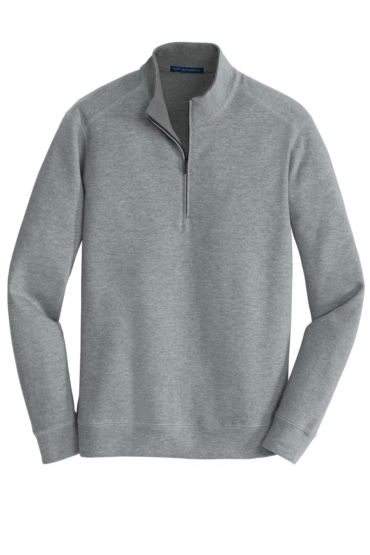 Port Authority Interlock 1/4-Zip. K807 Medium Heather Grey/ Charcoal Heather