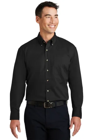 Port Authority Long Sleeve Twill Shirt.  S600T Black