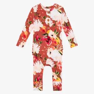 Posh Peanut Leonora L/S Ruffled Henley Romper