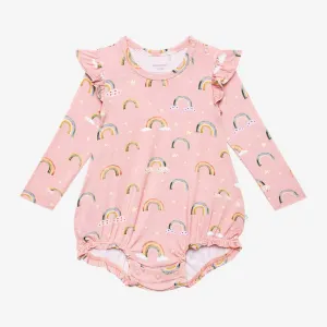 Posh Peanut Shay L/S Ruffled Bubble Romper