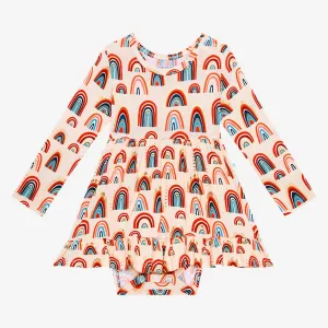 Posh Peanut Skyla L/S Ruffled Bodysuit Dress