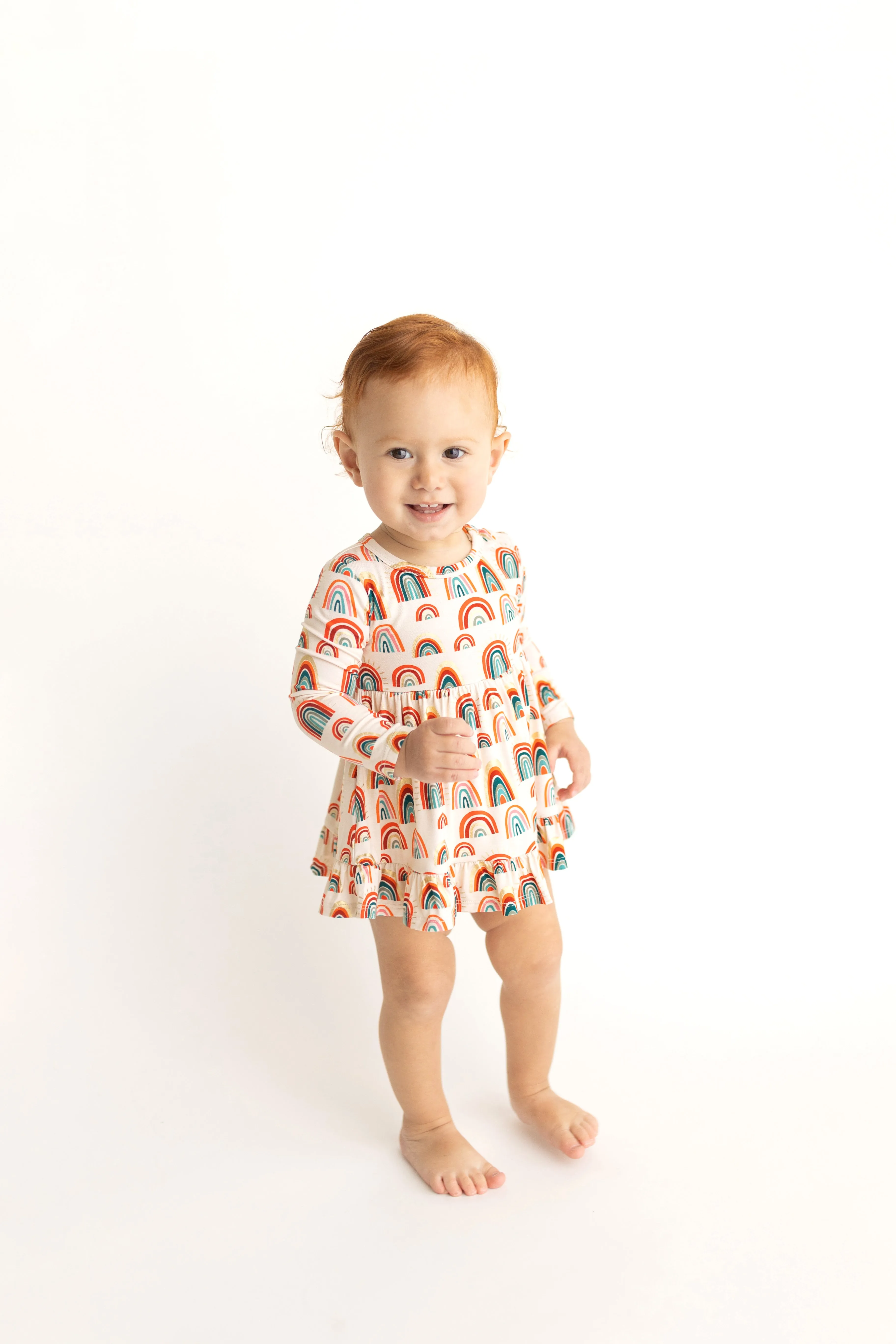 Posh Peanut Skyla L/S Ruffled Bodysuit Dress