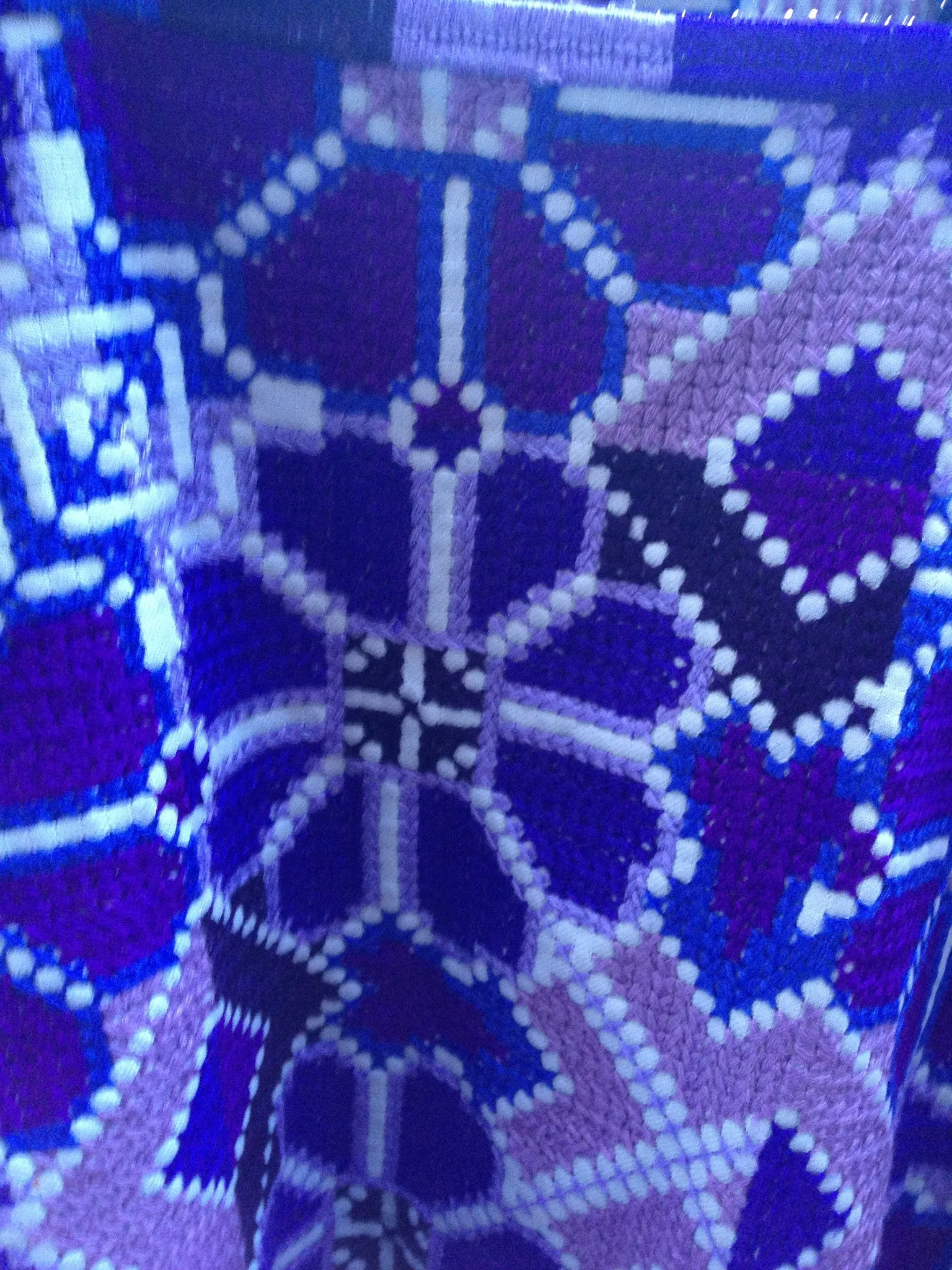 Purple cross stitch blouse top