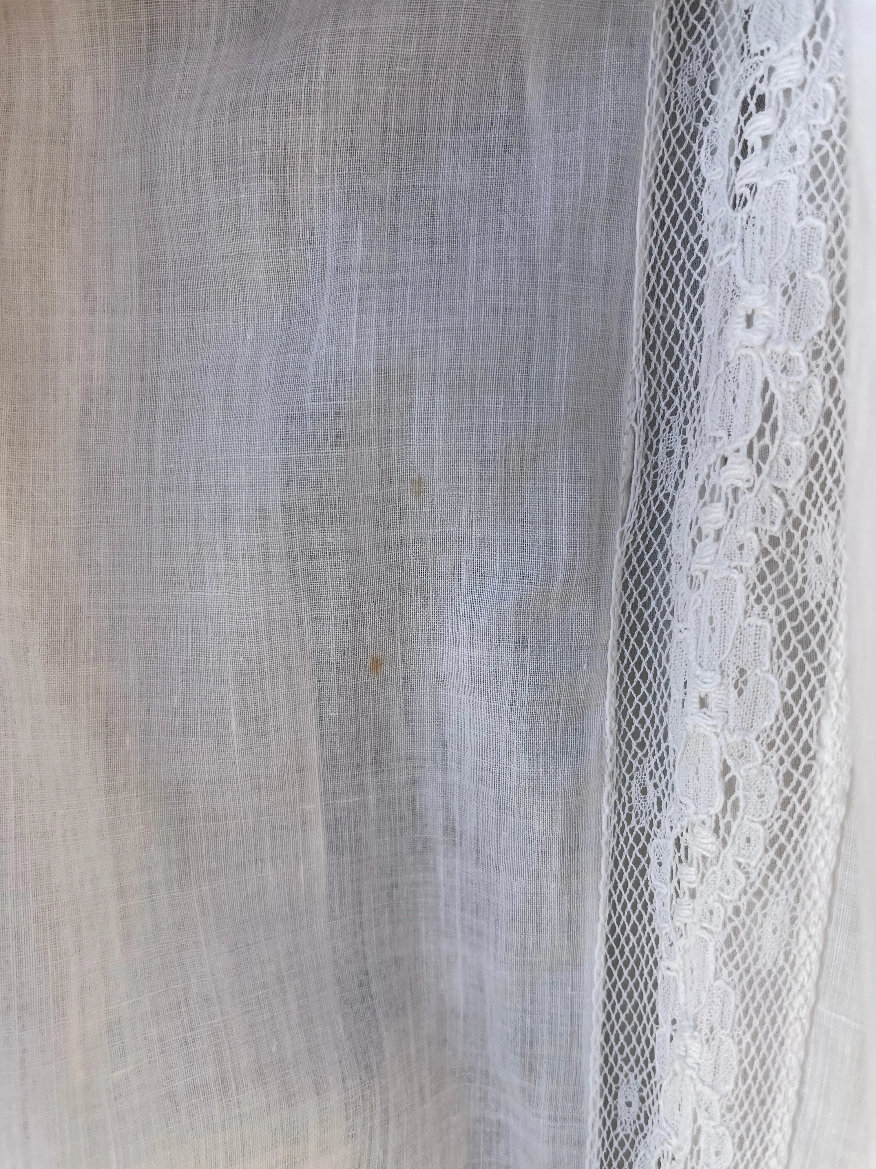 Rare Turn Of The Century Insertion Lace Ruffle Capelet Trousseau Peignoir