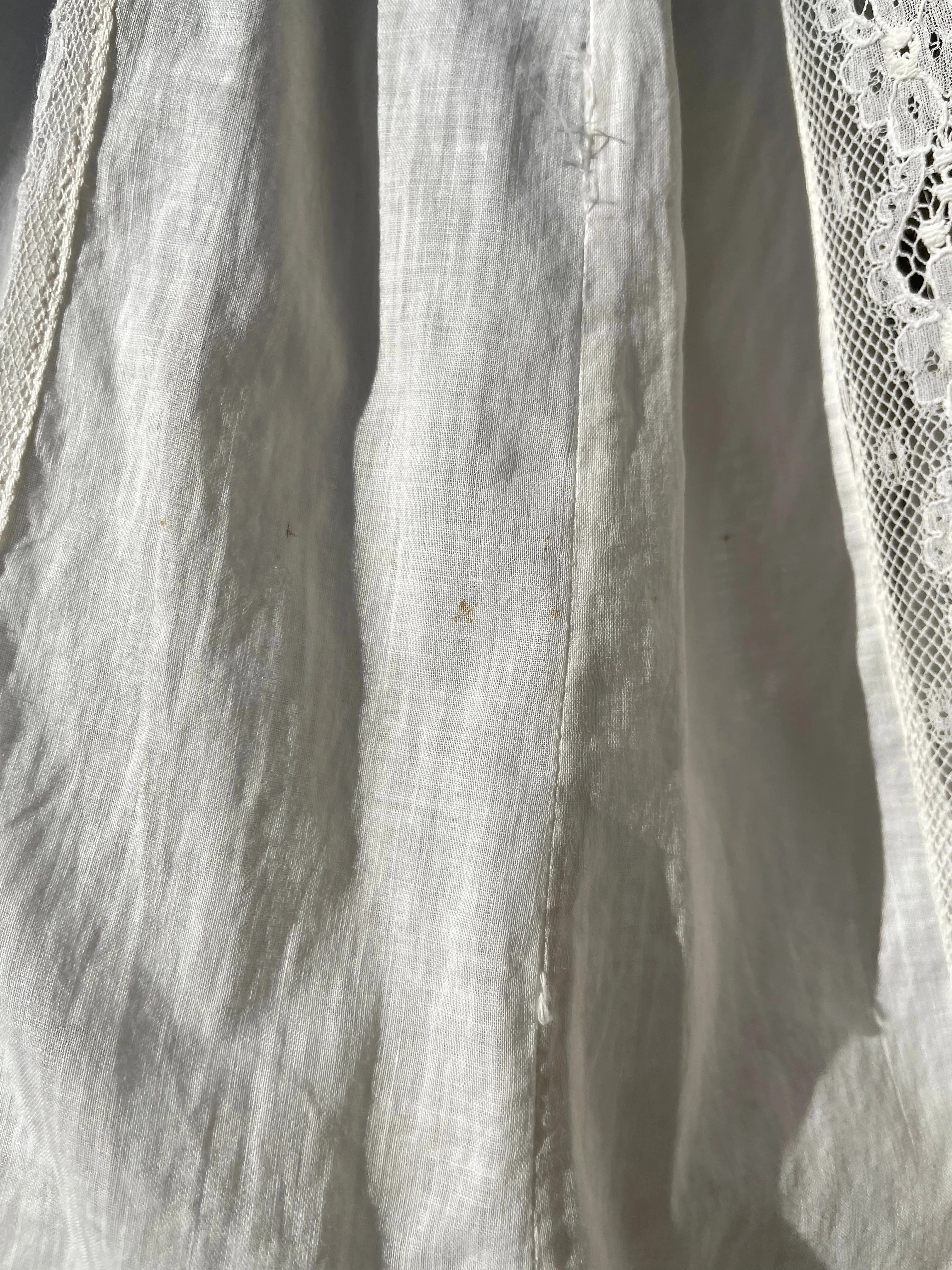 Rare Turn Of The Century Insertion Lace Ruffle Capelet Trousseau Peignoir