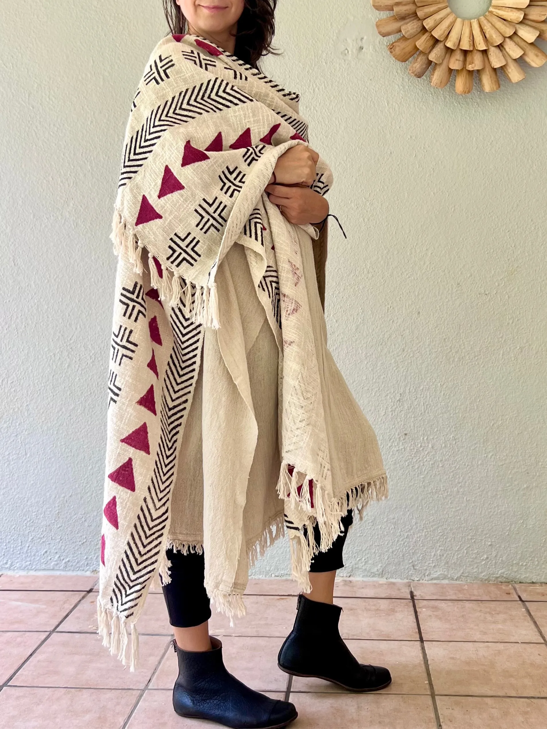 Red Woods | Handwoven Poncho