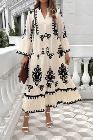 Regal Baroque Midi Dress
