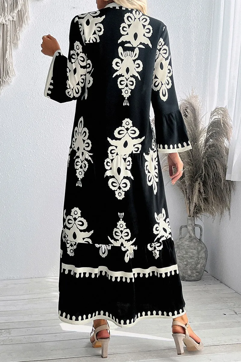 Regal Baroque Midi Dress
