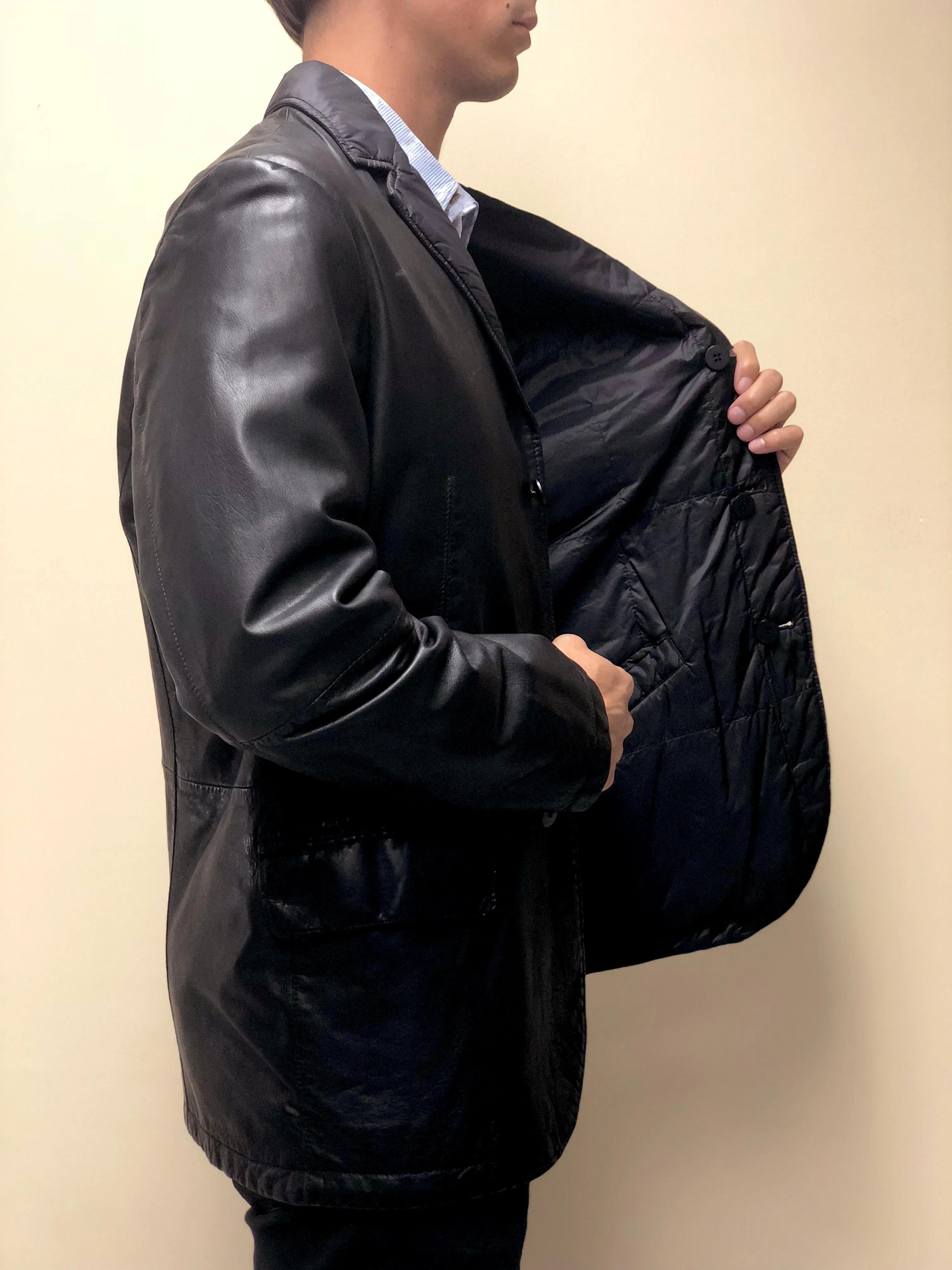 Reversible Antique Lambskin and Down Peacoat
