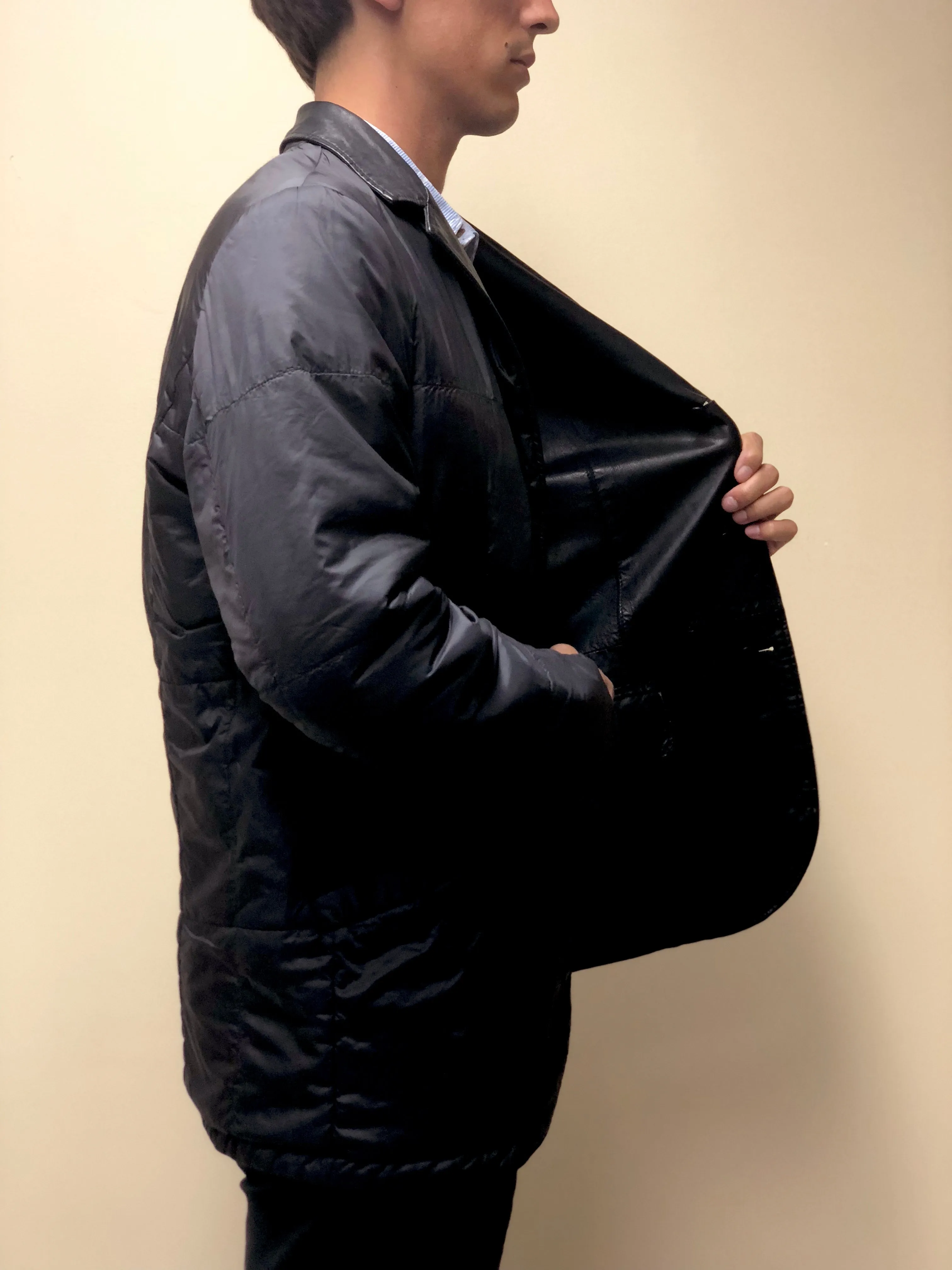 Reversible Antique Lambskin and Down Peacoat