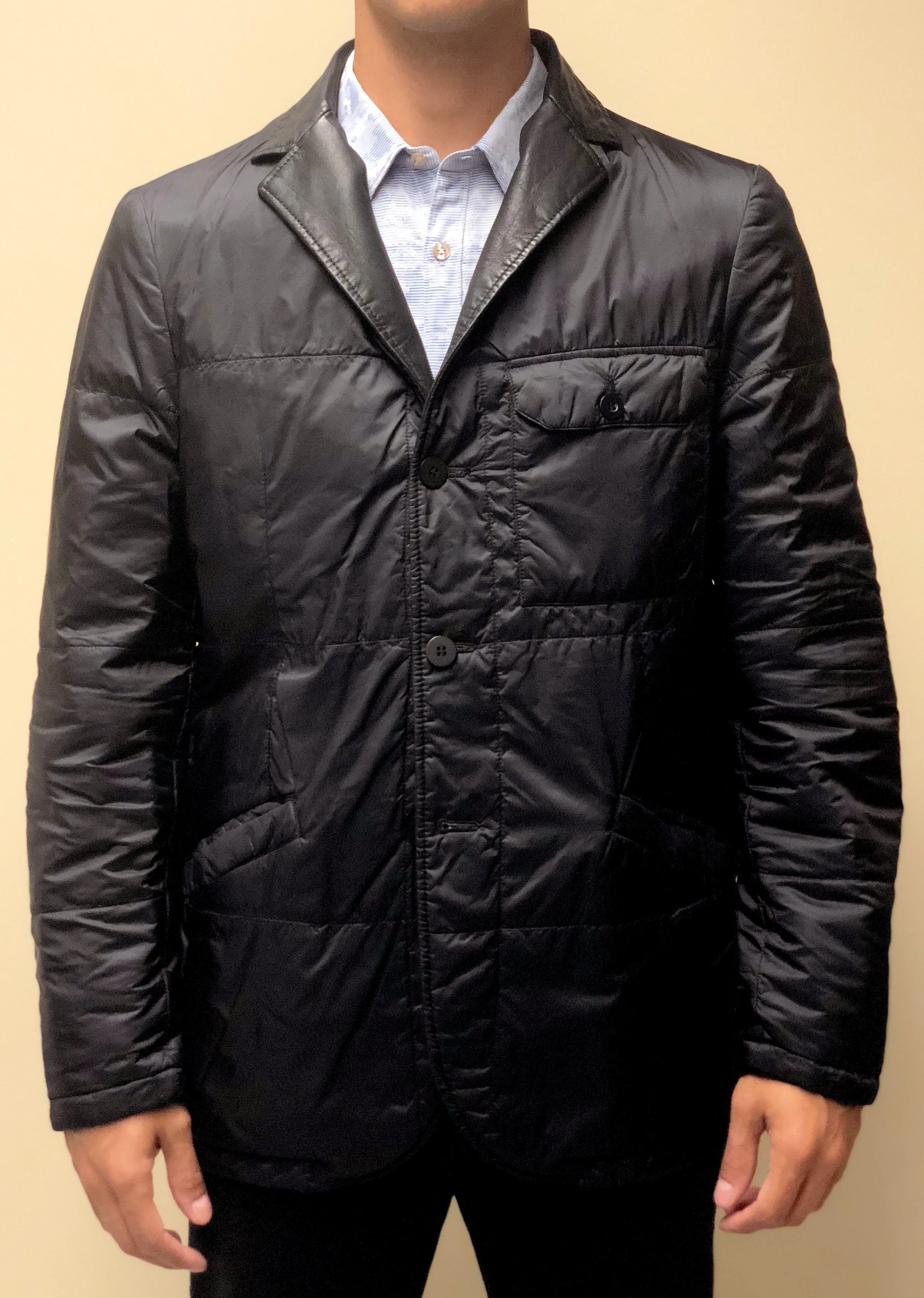 Reversible Antique Lambskin and Down Peacoat