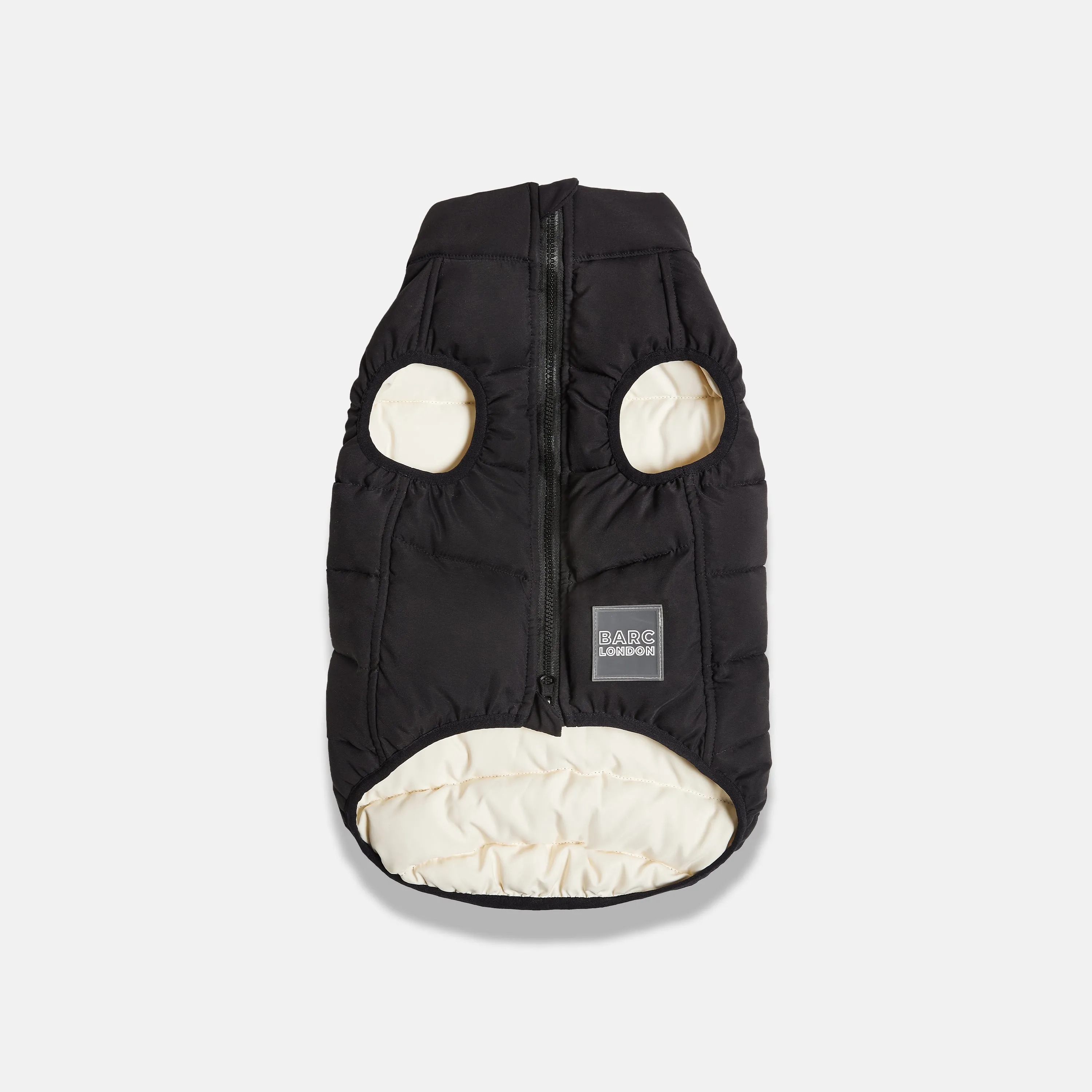 Reversible Dog Puffer Jacket: Black & Off White