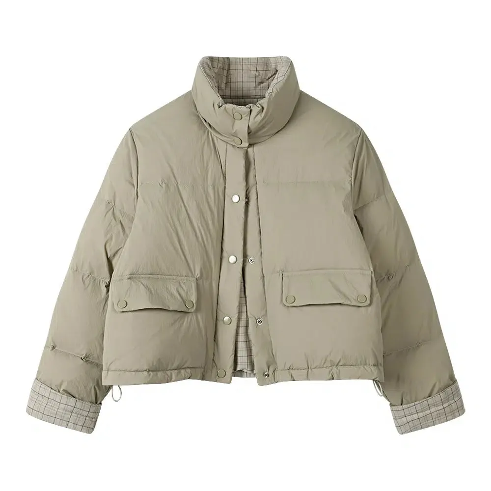 Reversible Plaid Down Jacket