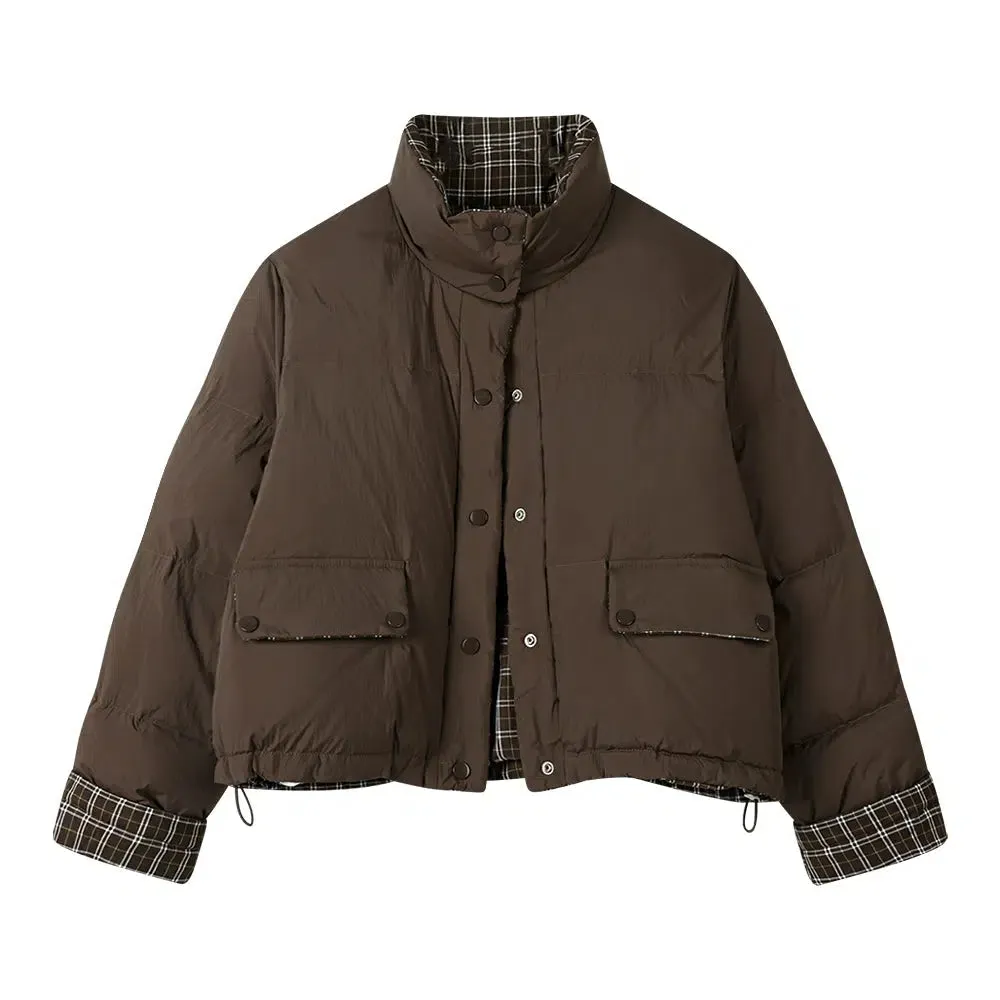 Reversible Plaid Down Jacket