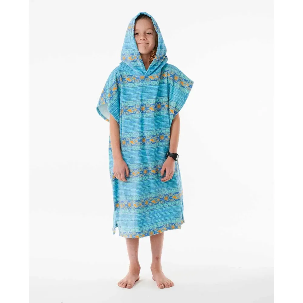 RIP CURL KIDS MIXED HOODED TOWEL LIGHT AQUA