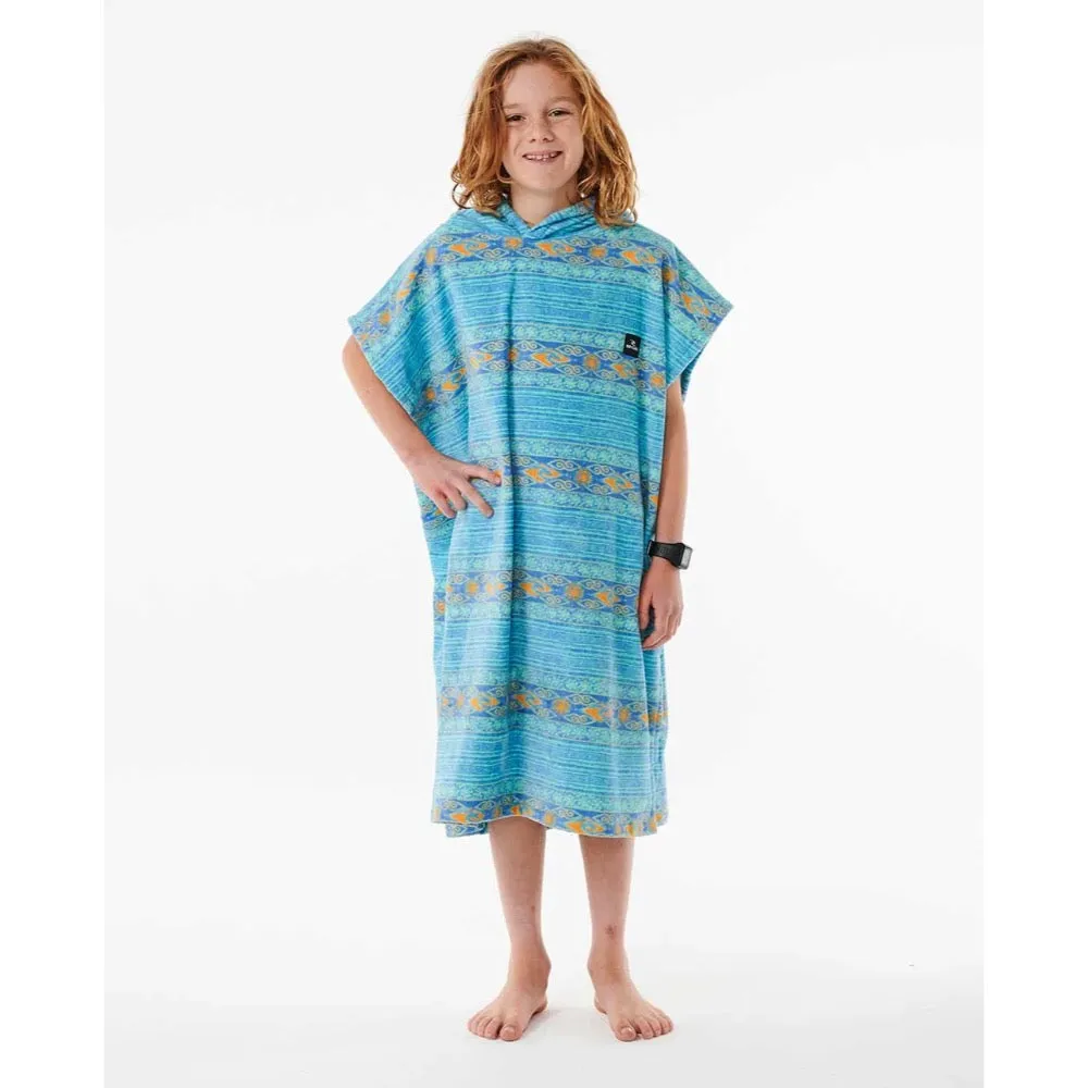RIP CURL KIDS MIXED HOODED TOWEL LIGHT AQUA