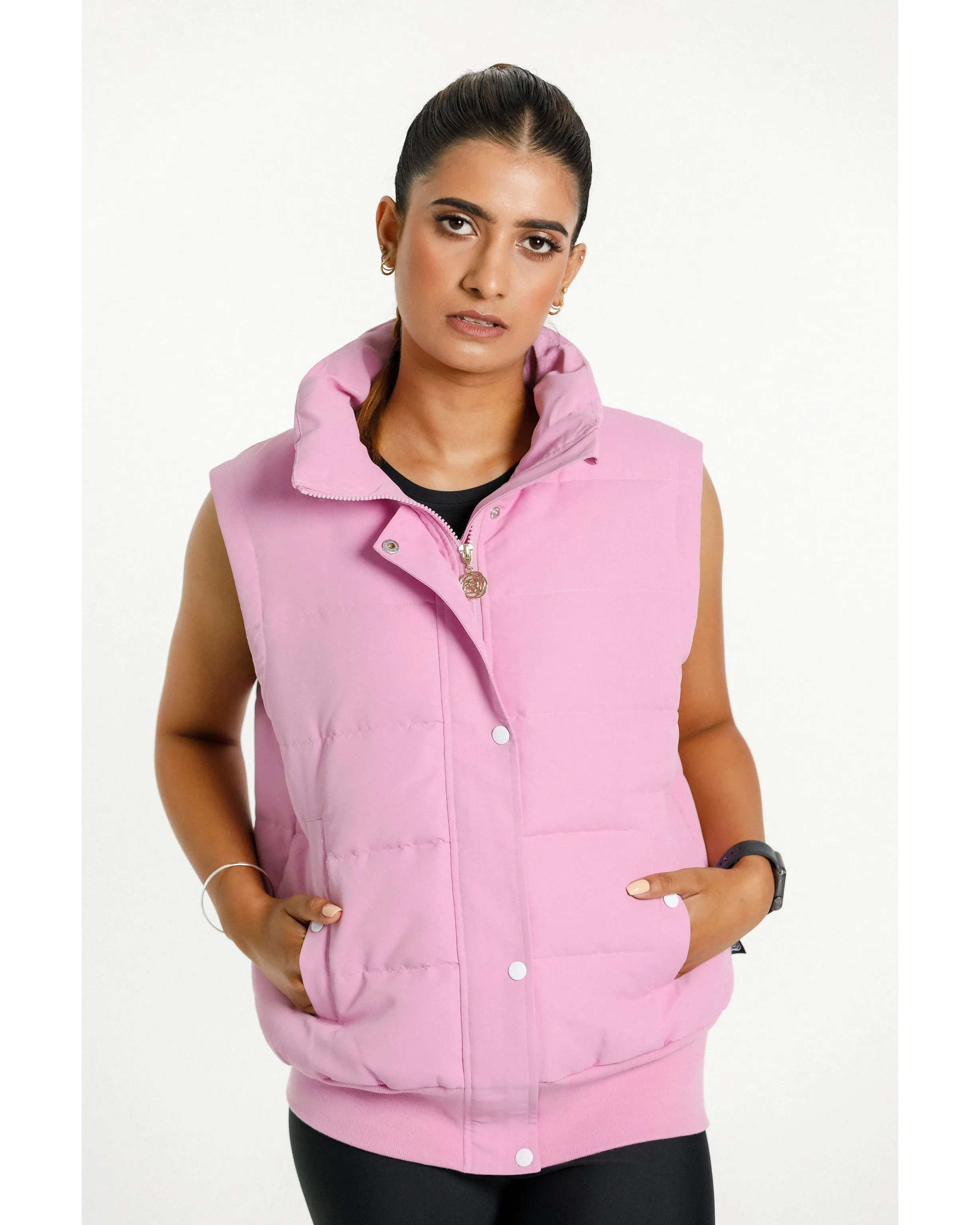 Rose Road Dawn Puffer Vest - Pink Bloom