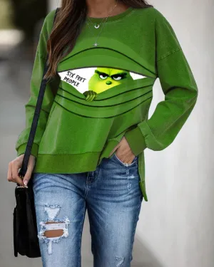 Round Neck Floral Printed T-Shirts Blouses Sweatshirts