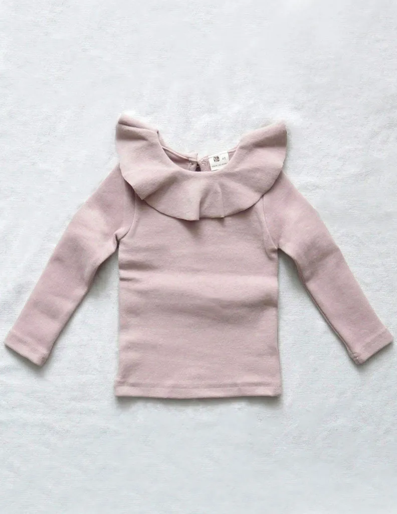 Ruffle Collar Blouse Winter Pink