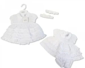 Ruffled Baby Dress with Embroidery (0-6 Months) (PK6) Bis-2120-6004